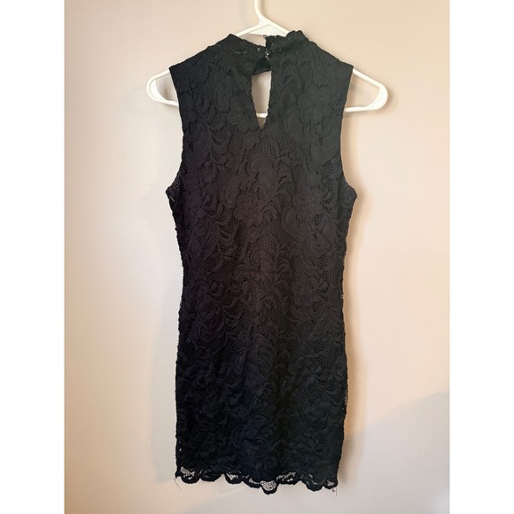 Ambiance Black Lace Mock Neck Cutout Dress Women S Whimsigoth Glam Grunge - Picture 4 of 6